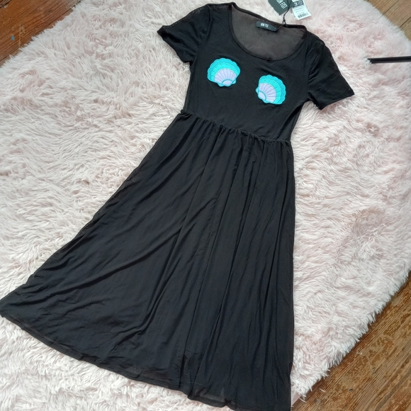 LAST 1! Iron fist mermaid nwt soft flowy maxi w sheer mesh top & seashell pastie - Picture 11 of 16